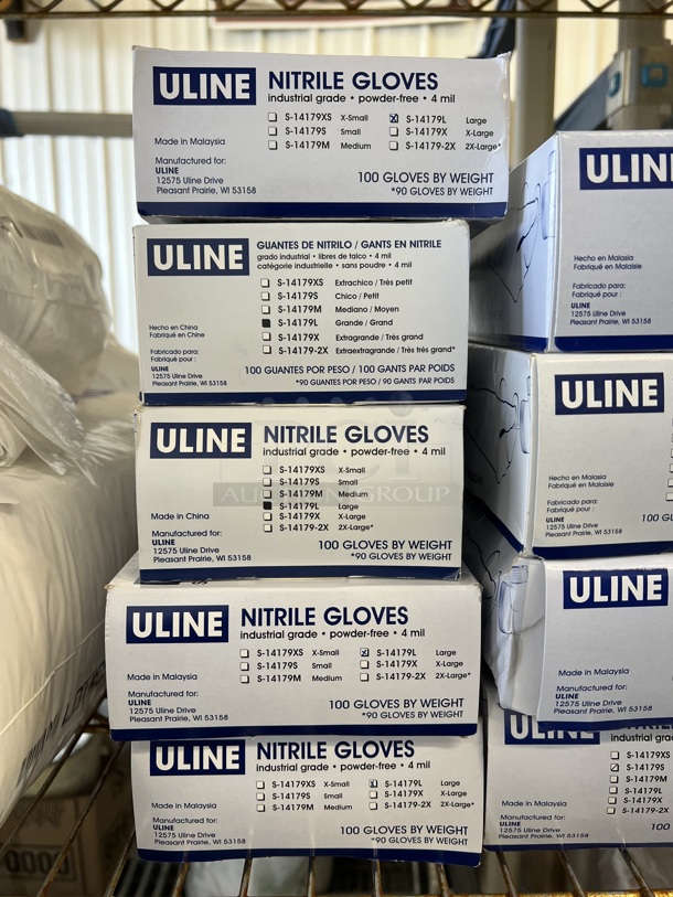 12 BRAND NEW Boxes of Uline Nitrile Gloves; 5 Large, 7 Small. 12 Times Your Bid! - Image 3 of 4