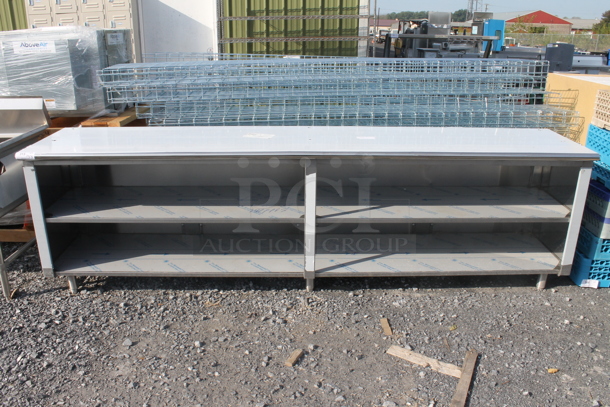 BRAND NEW SCRATCH AND DENT! Stainless Steel Table w/ 2 Under Shelves. - Image 1 of 3
