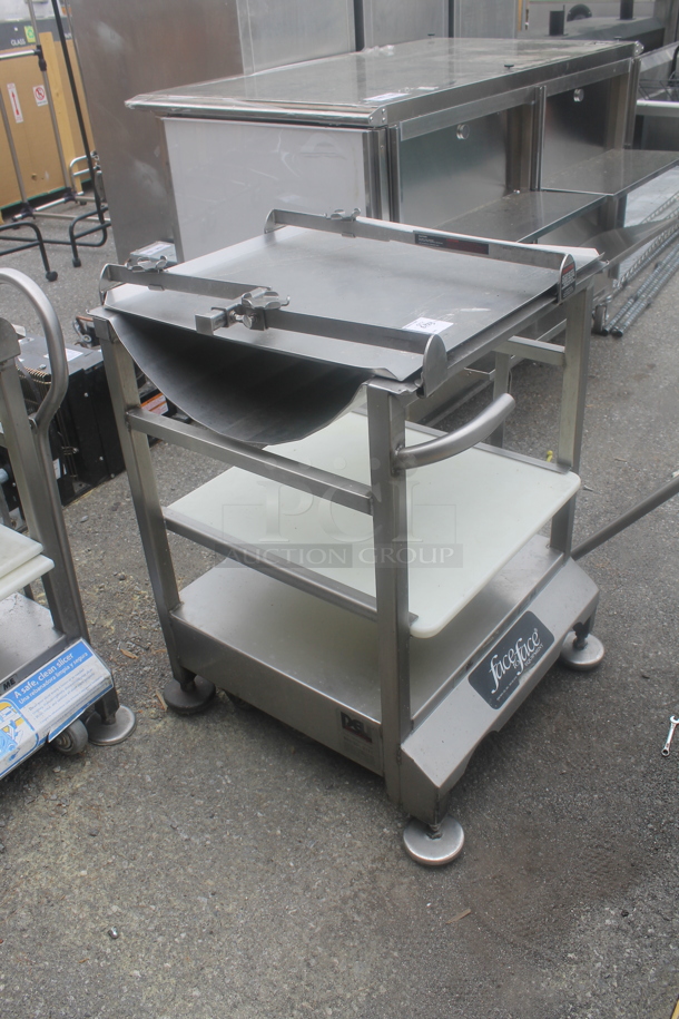 Face to Face Stainless Steel Commercial Floor Style Meat Slicer Station on Commercial Casters. - Image 2 of 5