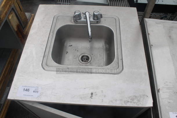 Stainless Steel Commercial Single Bay Portable Sink w/ Faucet and Handles on Commercial Casters. Bay 12x10x6 - Image 3 of 9