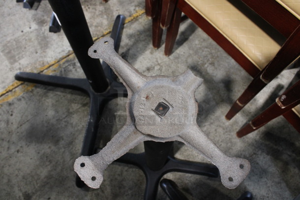 3 Various Black Metal Table Bases. See Pictures For Missing Parts. Includes 21x21x28. 3 Times Your Bid! - Image 6 of 7