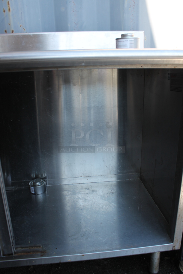 Stainless Steel Commercial Table w/ Back Splash and 2 Doors. - Image 5 of 5
