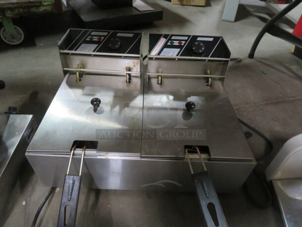 One Double Table Top Deep Fryer. 120 Volt. 22X17.5X12 - Image 1 of 3