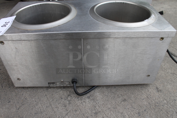 Nemco 6120-SUB Stainless Steel Commercial Countertop 2 Well Food Warmer. 120 Volts, 1 Phase. Tested and Working! - Image 3 of 5