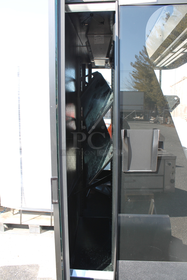 Black Metal Commercial Open Grab N Go Flower Merchandiser w/ Metal Shelves. 208-240 Volts.  - Image 7 of 7