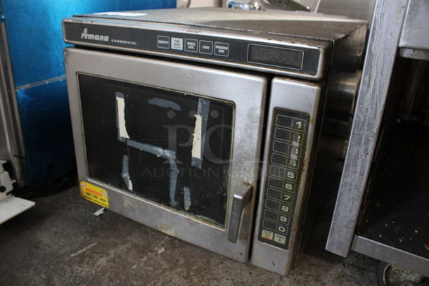 Amana Stainless Steel Commercial Countertop Microwave Oven. 19x25x18 - Image 3 of 5