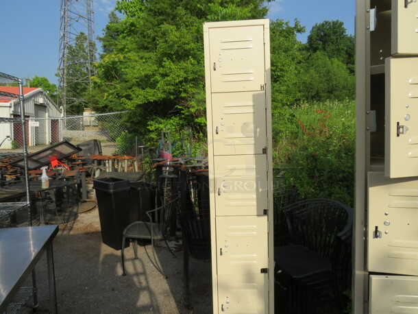 One Metal 6 Hole Locker System. 12X18X78