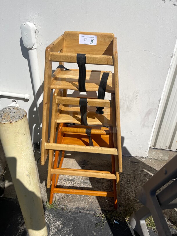Wooden Kids High Chair Great For Restaurant  - Image 2 of 8