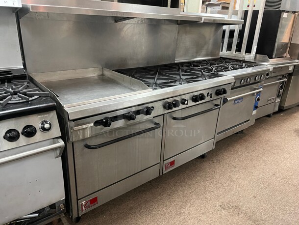 Fully Refurbished! Southbend Commercial 6 Burner flat Grill Griddle With Two Ovens Natural Gas NSF Tested and Working!