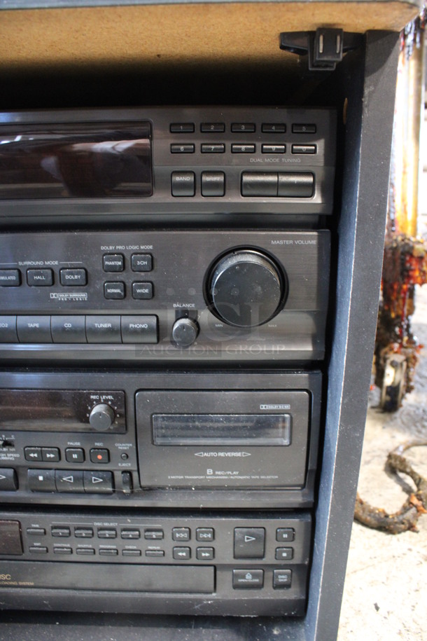 ALL ONE MONEY! Lot of 4 Sony Units Including Radio, Remote Controller Hi Fidelity Stereo System, Cassette Tape Player and 5 Disc CD Changer in Case.  Goes GREAT w/ Lot 136! 20x18x19 - Image 4 of 4