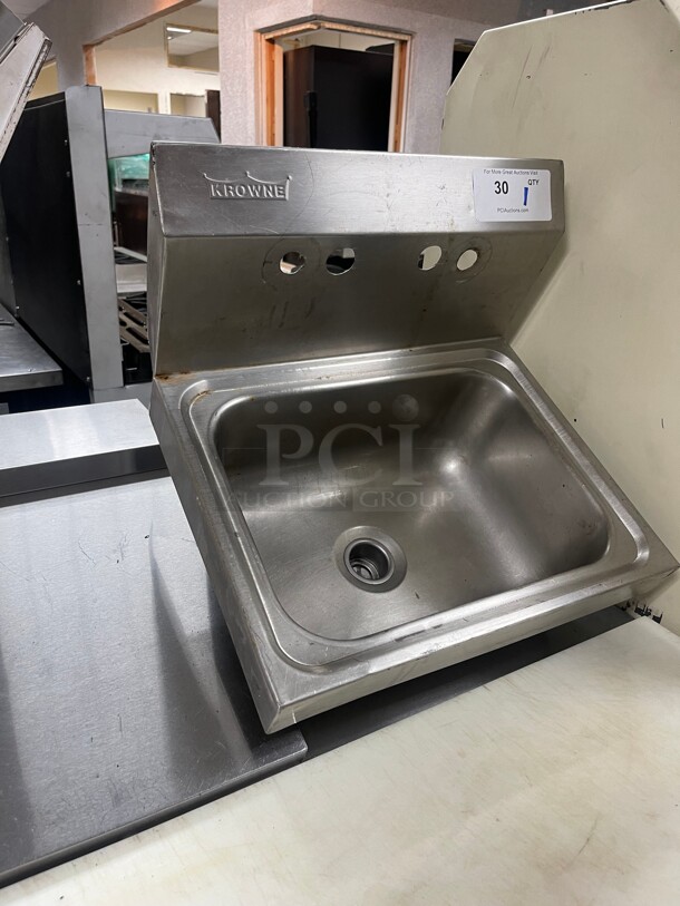 Clean! Krowne Stainless Steel Commercial Hand Sink NSF  - Image 1 of 6