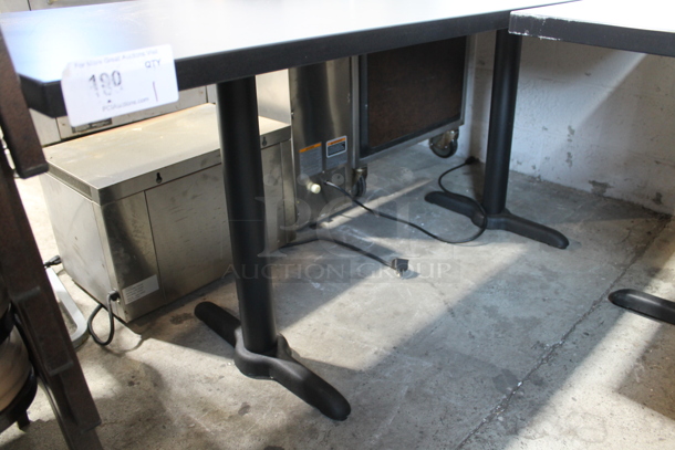 Black Dining Height Table on 2 Black Metal Table Base. - Image 3 of 3