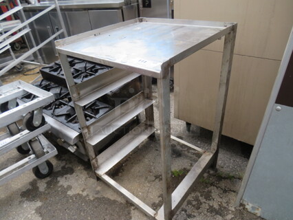 One Stainless Steel Dishwasher Rack Table. 22X22.5X35