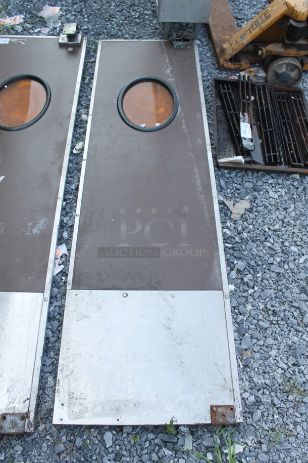 2 Eliason Wood Pattern and Metal Swinging Kitchen Doors. 2 Times Your Bid! - Image 3 of 6