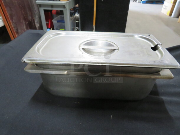 1/3 Size 4 Inch Deep Hotel Pan With Lid. 2XBID. - Image 1 of 1