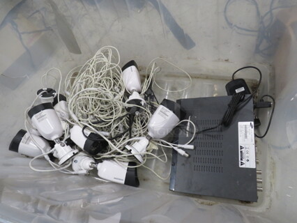 One Samsung Digital Video Recorder, Mouse, And 8 Cameras. #SDR-3100N. #SDC-5340BCN.