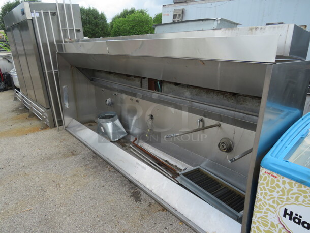 One Stainless Steel Hood System With Piping. 123X54X25 - Image 4 of 4