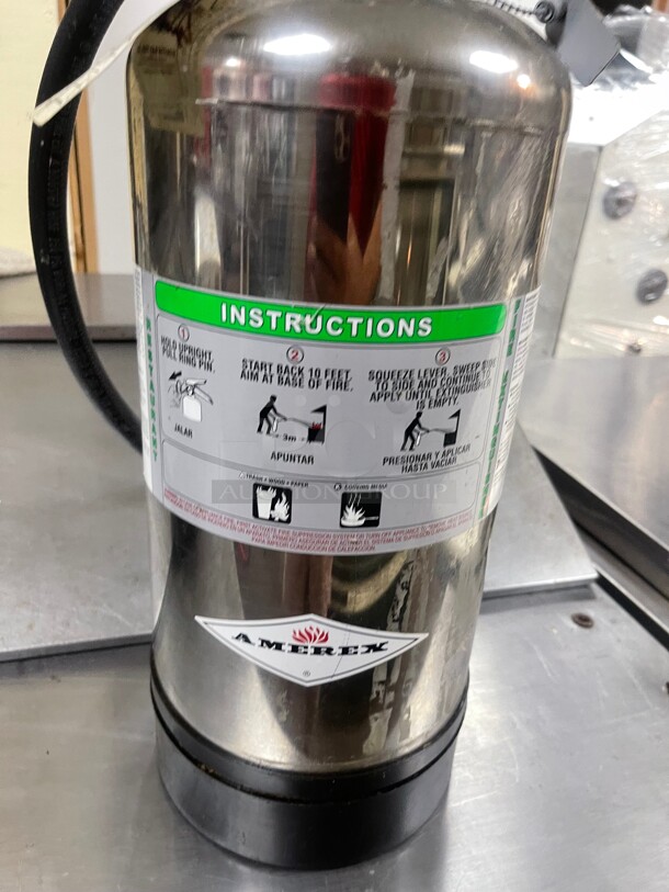 Nice! Amerex Commercial Wet Chemical Fire Extinguisher Class 2-A NSF Stainless Steel Great for Restaurants - Image 2 of 5
