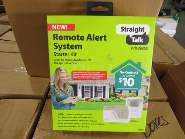 NEW Straight Talk Remote Alert Starter Kit System, Pallet Of 45 Boxes With 5 Per Box. app 225 Total. ALL 1 $$$!!!!