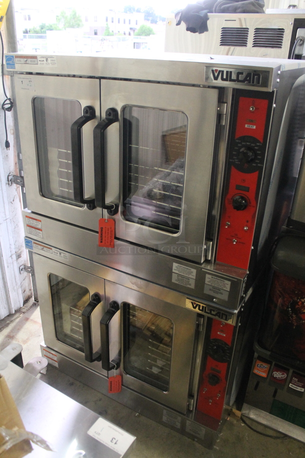 2 BRAND NEW SCRATCH AND DENT! Vulcan VC5ED ENERGY STAR Stainless Steel Commercial Electric Powered Full Size Convection Oven w/ View Through Doors, Metal Oven Racks and Thermostatic Controls. 208 Volts, 3/1 Phase. 2 Times Your Bid! - Image 1 of 12