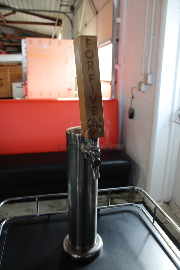 Edgestar Model KC2000A Metal Commercial Direct Draw Kegerator Cold Brewed Coffee Cooler w/ Keg and 2 Tanks on Commercial Casters. 115 Volts, 1 Phase. 20x23x56. Tested and Working! - Image 3 of 7