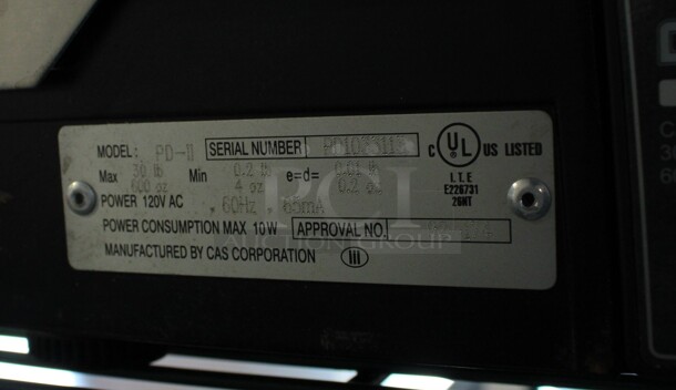 CAS Model PD-II Metal Countertop Food Portioning Scale. 11x15x3.5. Tested and Powers On But Has Error Code - Image 6 of 6