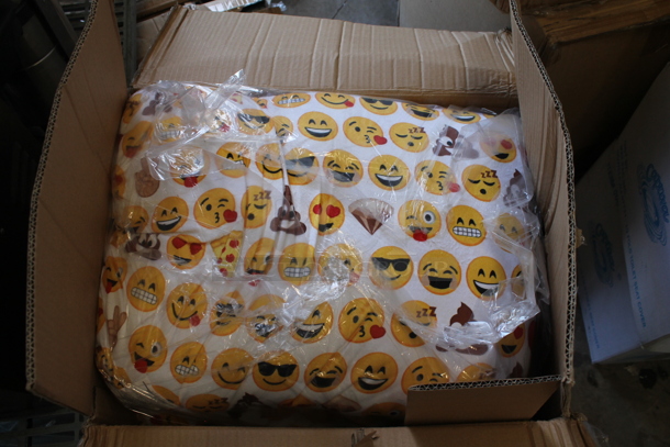 3 BRAND NEW BOXES! of 4 K680734 All Over White Emoji Pillow. 3 Times Your Bid!