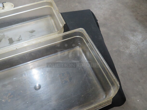 Full Size 2.5 Inch Deep Food Storage Container With Lid. Cracked See Pics.  2XBID - Image 2 of 2