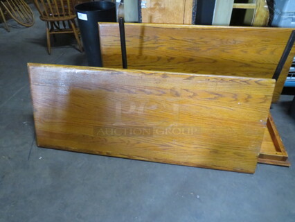 One Solid Oak Table Top With Wall Mount Base. 58X24