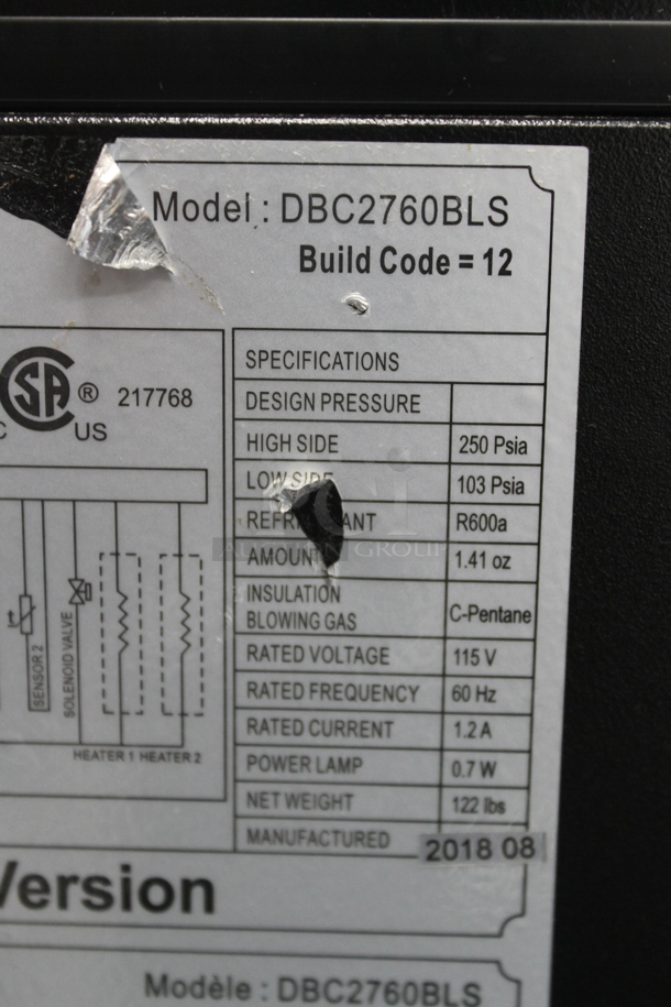 BRAND NEW SCRATCH AND DENT! Danby DBC2760BLS Stainless Steel Dual Zone 27 Bottle Built-In French Door Beverage Center / Wine Cooler Merchandiser. 115 Volts, 1 Phase. Tested and Working! - Image 7 of 7