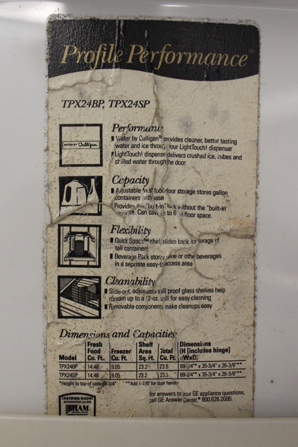 General Electric GE Stainless Steel Cooler Freezer Combo w/ Water and Ice Dispenser. Tested and Powers On But Does Not Get Cold - Image 6 of 6