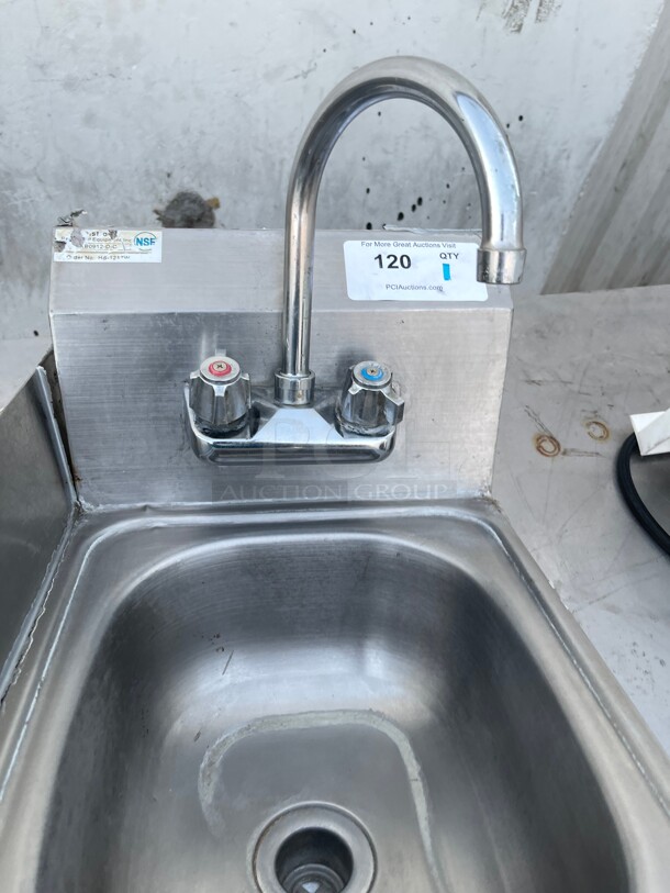 Clean! Commercial Stainless Steel Hand Sink NSF With Side Board and Commercial Faucet  - Image 5 of 9