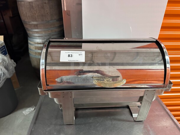 New! Tablecraft  Stainless Steel Commercial Heavy Duty 7 qt. Buffet Chafer Dish w/ Roll Top NSF  - Image 4 of 8