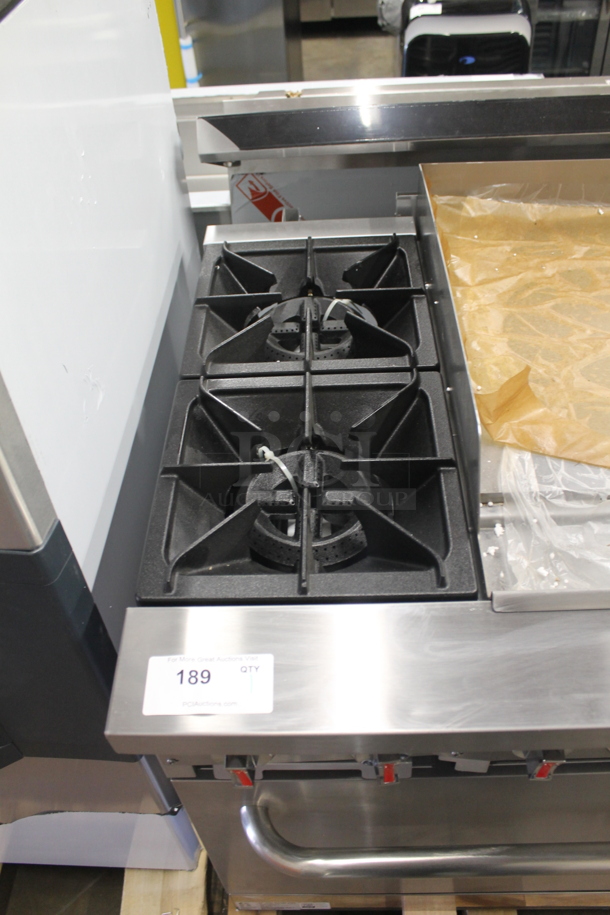 BRAND NEW SCRATCH AND DENT! CPG 351S60G48L Commercial Stainless Steel Liquid Propane Gas 60" Gas Range With 48" Griddle, Two Burners And Two Ovens With Steel Racks. Stock Picture Used For Gallery Picture - Image 3 of 12
