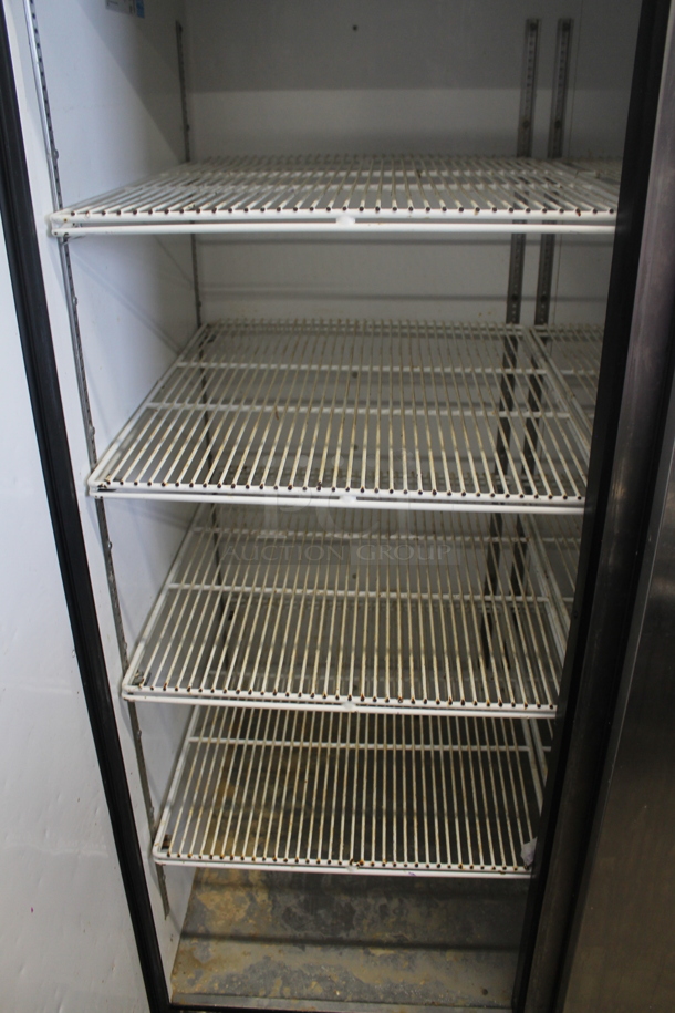 2013 True TG2R-2S ENERGY STAR Stainless Steel Commercial 2 Door Reach In Cooler w/ Poly Coated Racks on Commercial Casters. 115 Volts, 1 Phase. Tested and Working! - Image 2 of 6