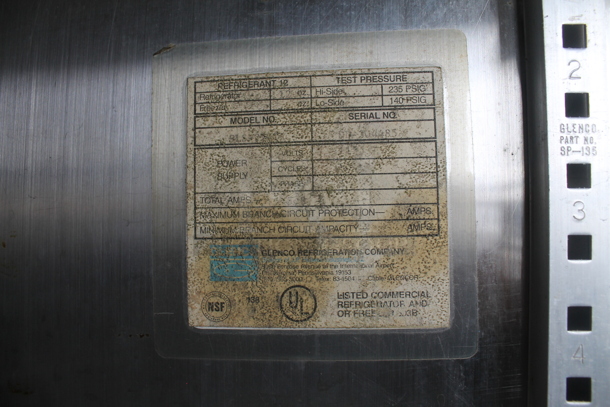 Glenco SLS-2 Stainless Steel Commercial Single Door Reach In Cooler on Commercial Casters. 115 Volts, 1 Phase. Tested and Powers On But Does Not Get Cold - Image 5 of 8