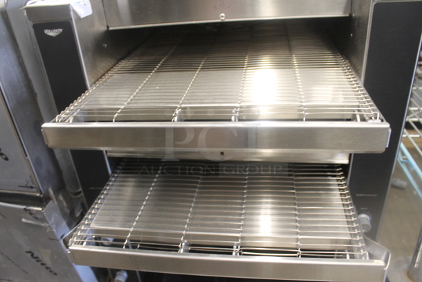 BRAND NEW SCRATCH AND DENT! Vollrath JT4 Stainless Steel Commercial Countertop Electric Powered Double Conveyor Toaster Oven w/ 1 1/2"-3" and 1 1/2" Openings. 240 Volts, 1 Phase. - Image 5 of 6