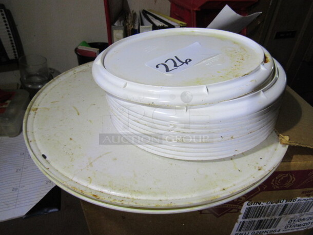 One Lot Of Assorted Pan Poly Lids.