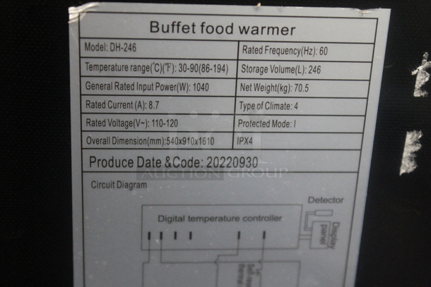 BRAND NEW SCRATCH AND DENT! 2022 DH-246 Metal Commercial Single Door Buffet Food Warmer on Commercial Casters. Tested and Working! - Image 8 of 8