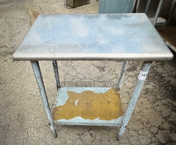One Stainless Steel Table With Under Shelf. 30X24X35 - Image 1 of 1