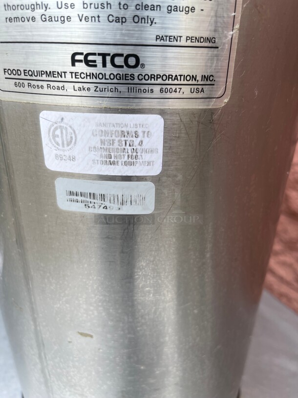 Clean! Fetco Stainless Steel Thermoproved Commercial Dispenser For Hot and Cold Beverages NSF  - Image 4 of 7