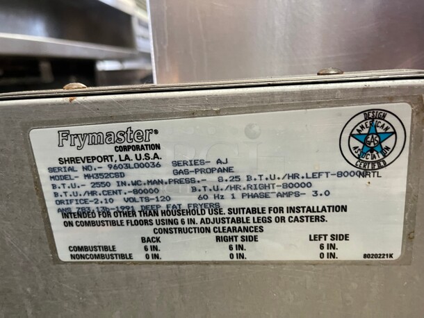 Working! Frymaster Commercial Gas Fryer Tested and Work! - Image 6 of 6