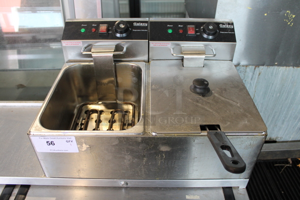 Galaxy 177EF20E Stainless Steel Commercial Countertop Electric Powered Deep Fat Fryer w/ 1 Metal Lid and 1 Metal Fry Basket. 110 Volts, 1 Phase. - Image 1 of 8