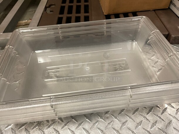 New! Commercial Plastic Food Box 18inch X 12 Inch X 3.5 Inch Clear With Lid NSF Great For Food Storage  - Image 3 of 8