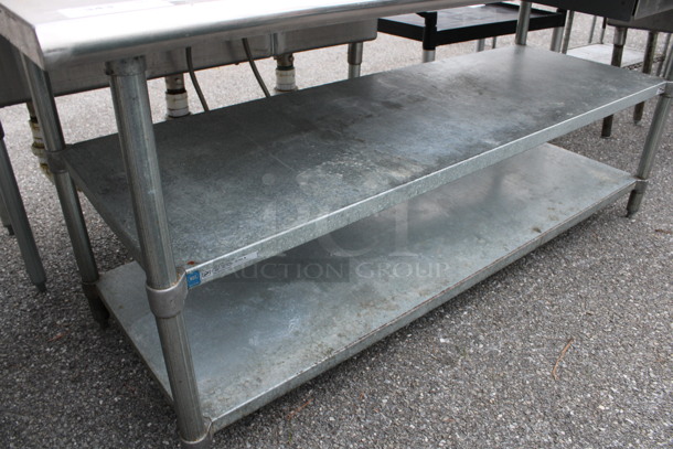 Stainless Steel Commercial Table w/ Vegetable Slicer Mount, Drawer and 2 Metal Undershelves. 72x30x34 - Image 3 of 5