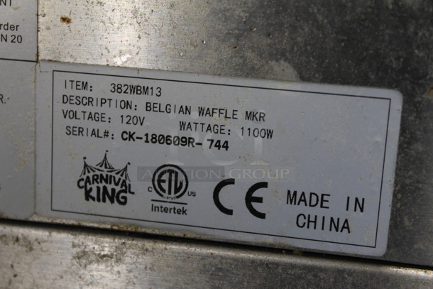 Carnival King 382WBM13 Stainless Steel Commercial Countertop Waffle Cone Press. 120 Volts, 1 Phase. Tested and Working! - Image 8 of 8
