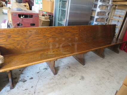 One Wooden Waiting Bench. 132X22X35