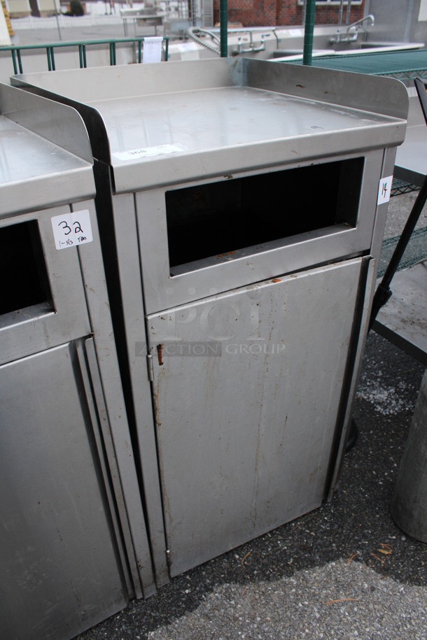 Stainless Steel Commercial Trash Can Shell w/ Trash Can and Door. 24x23x45.5 - Image 3 of 3