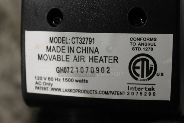 Lasko CT32791 Floor Style Portable Air Heater. 120 Volts, 1 Phase. Tested and Working! - Image 5 of 6