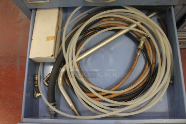 Blue Metal 9 Drawer Filing Cabinet w/ Contents. BUYER MUST REMOVE. - Image 7 of 8